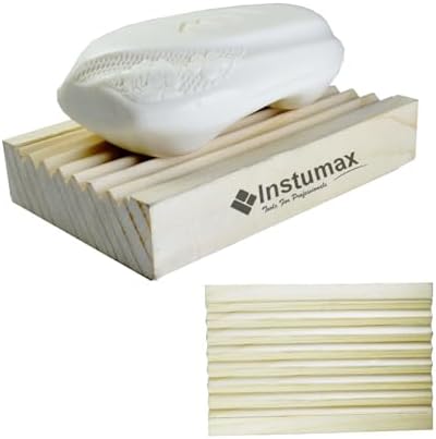 INSTUMAX Simple Soap Dish Wood Natural Pine Minimalist