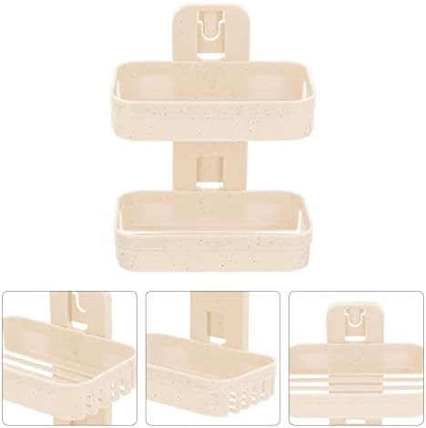 Healifty Wall Mounted Double Layer Soap Dish with Design