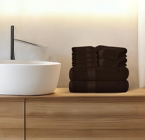Avalon Towels 8-Piece Luxury Towel Set Brown 1