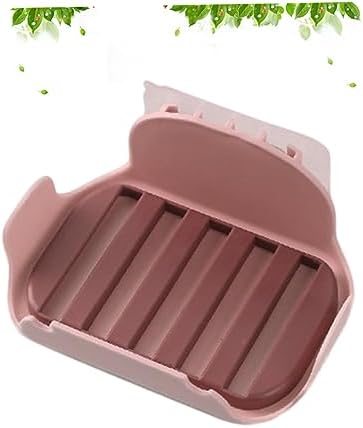 2pcs Red Double Layer Soap Dish with Adhesive Suction Wall Mount
