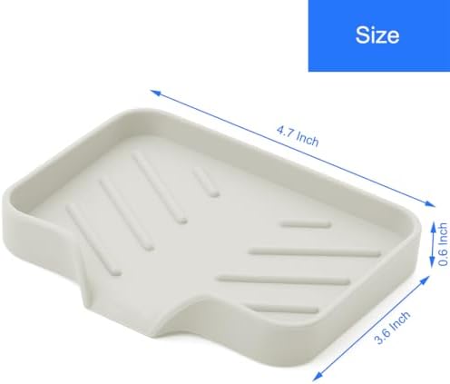 Metopets Sponge Holder with Drain Spout Silicone Tray for Kitchen and Bathroom