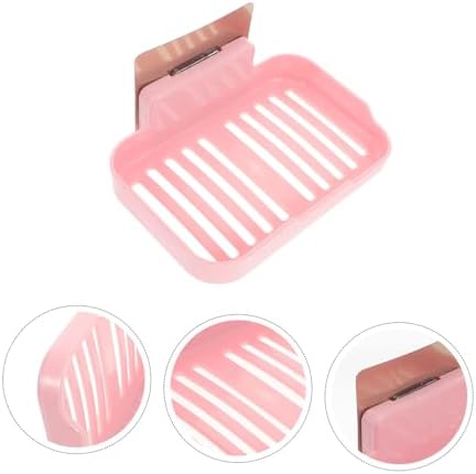 Zerodeko 2pcs Wall-Mounted Soap Dish with Adhesive Sturdy PP Material