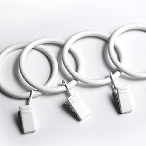 KAIY Set of 14 White Iron Clip Rings for Curtains 1