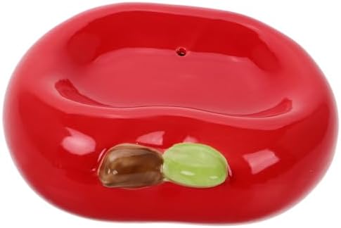 PRETYZOOM Ceramic Apple Soap Holder Modern Bathroom Drainage Dish