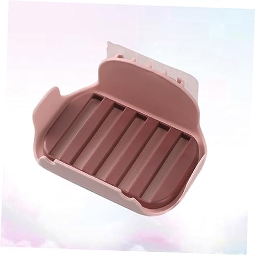 2pcs Red Double Layer Soap Dish with Adhesive Suction Wall Mount