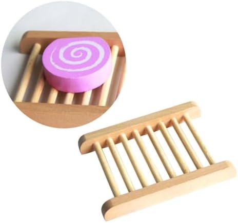 GLEAVI 2Pcs Natural Wood Soap Tray Holder for Home Bathroom Kitchen
