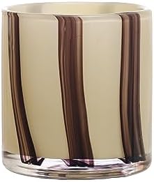 Bloomingville Purple Striped Glass Candle Holder