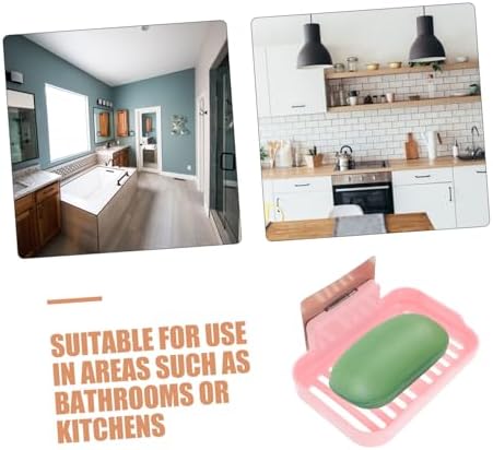 Zerodeko 2pcs Wall-Mounted Soap Dish with Adhesive Sturdy PP Material