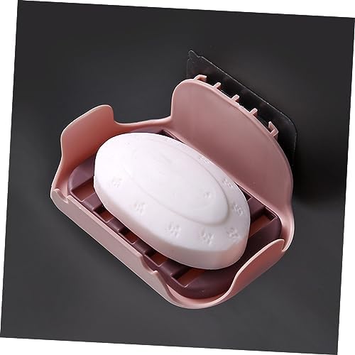 2pcs Double Layer Soap Draining Holder Adhesive Wall Mount Bathroom Storage Rack