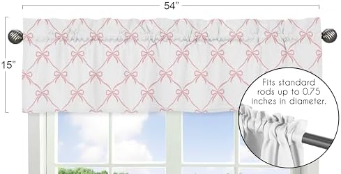 Sweet Jojo Designs Pink Bow Valance for Kids Room