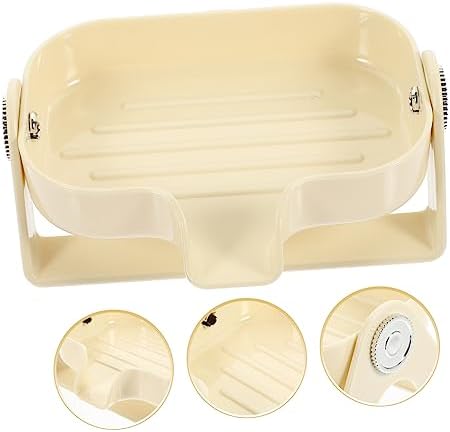Self-Draining Plastic Soap Dish Holder for Kitchen and Bathroom