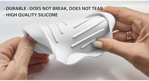 6 Pack Silicone Soap Dishes with Drain Spout - White