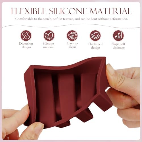 SAISN Silicone Soap Dish 2 Pack Non-Slip Self Draining