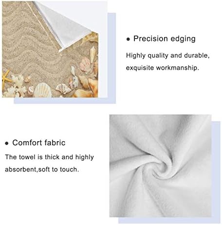 ALAZA Towel Set of 3 Seashells Starfishes