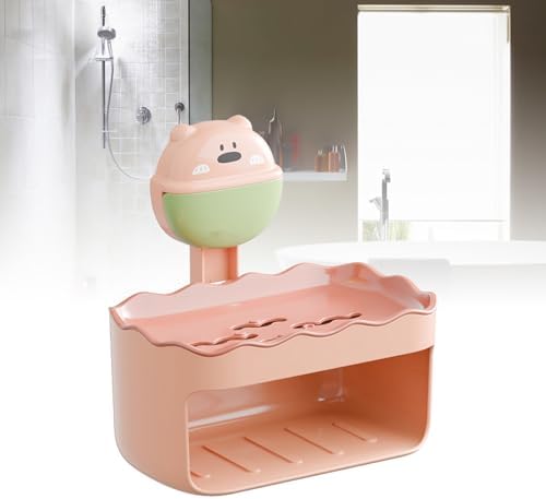 Double Layer Suction Cup Soap Dish - Light Red
