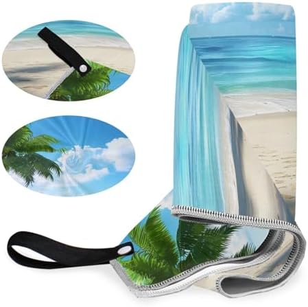 SUABO Tropical Beach Palm Trees Bath Towels with Hanging Loops