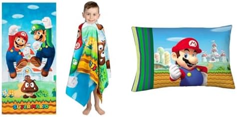 Franco Super Mario Cotton Towel Microfiber Pillowcase Set