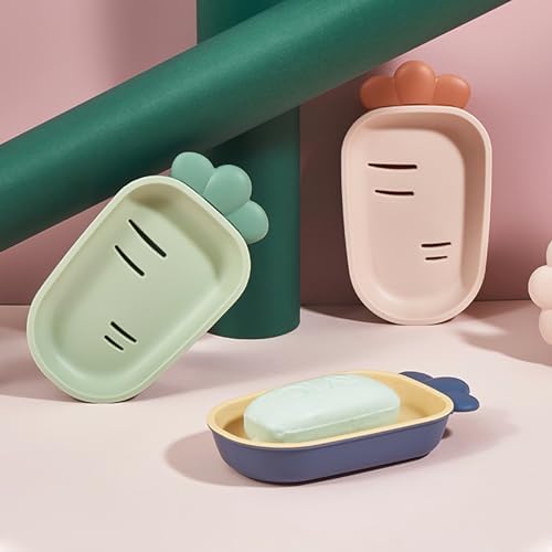 Radish Soap Dish with Double-Layer Drain Red