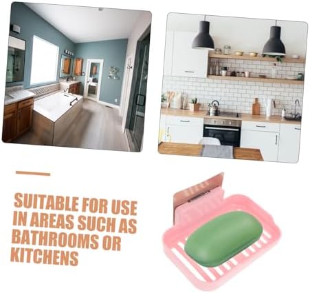 Ciieeo 2Pcs Wall-Mounted Soap Dish with Adhesive Modern Design