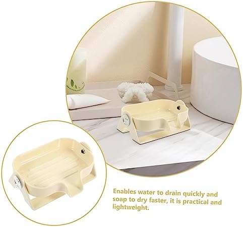 Bebemoko Self-Draining Soap Dish for Bathroom Kitchen Laundry
