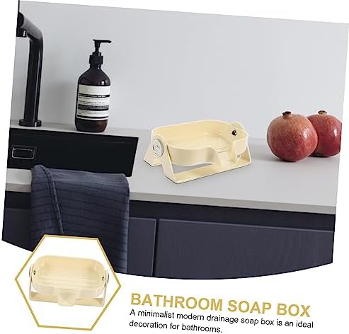 Self-Draining Plastic Soap Dish Holder for Kitchen and Bathroom