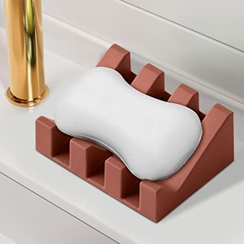 Silicone Soap Dish with Drain for Bath and Kitchen