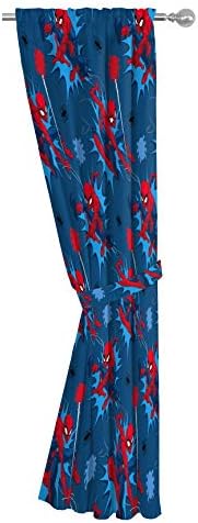 Jay Franco Kids Window Drapes - Spiderman Blue 84 Inch Set