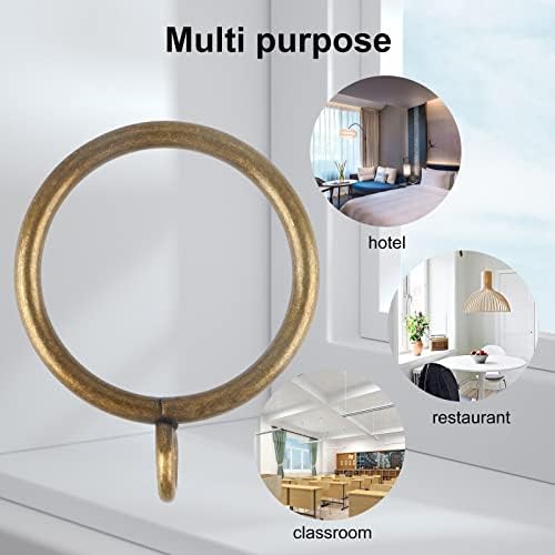 Hanitronic Antique Brass Curtain Rings 30 PCS 1-Inch Rods