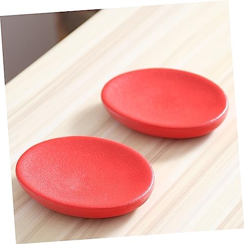 COSMEVIVI 1pc Ceramic Soap Dish Holder for Bar Red Bathroom Organizer