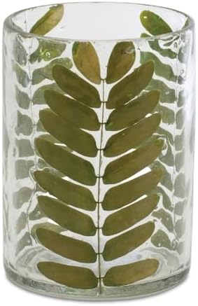 Melrose Dried Leaf Glass Candle Holder Set of 3 1