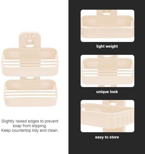 Healifty Wall Mounted Double Layer Soap Dish with Design
