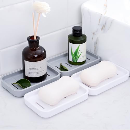 2PCS Soap Dish with Drain Container for Shower and Kitchen