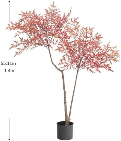 140cm Artificial Red Nandina Tree for Home Office Decor