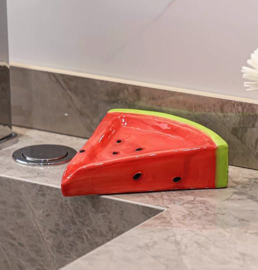 Ceramic Watermelon Soap Dish for Bathroom