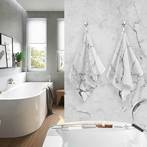 ALAZA White Marble Texture Bath Towel Set of 2