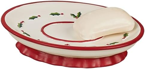 Touch of Class Holly Wreath Soap Dish Eggshell 1