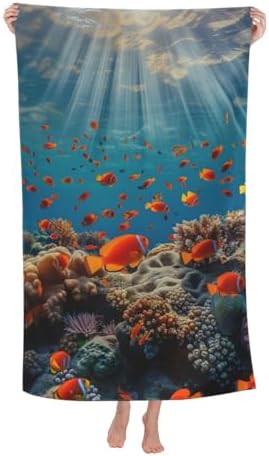 VANZEV Ocean Fish Beach Towel - 52x32 Microfiber Quick Dry