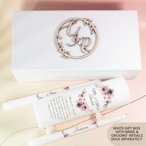 Unity Candles for Wedding Mr Mrs Set with Bible Quote