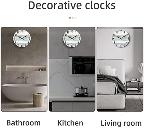 CHYLIN Silent Wall Clock 8 Rustic Decorative