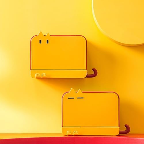 Red Wall-Mounted Soap Dish with Lid