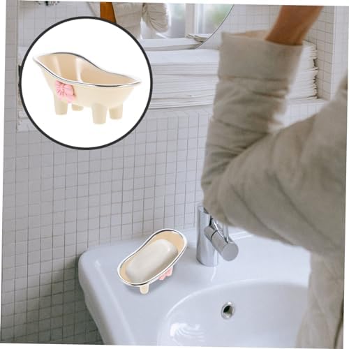 Bathtub Shaped Soap Dish Cute Design with Drain