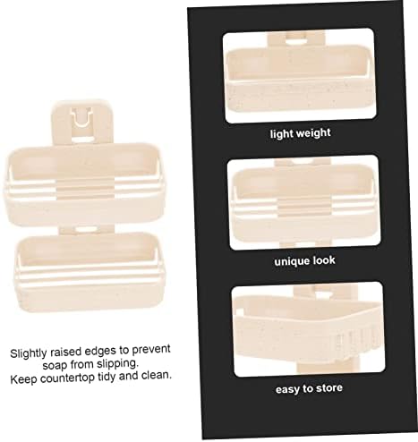 ABOOFAN 2-Layer Wall Soap Holder No Drilling Required