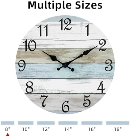 CHYLIN Silent Wall Clock 8 Rustic Decorative