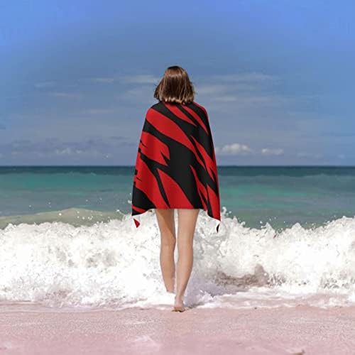 Tiger Stripes Red and Black Beach Towels Oversized