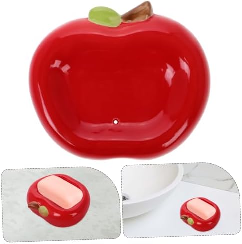 Anneome Ceramic Apple Soap Tray with Drainage