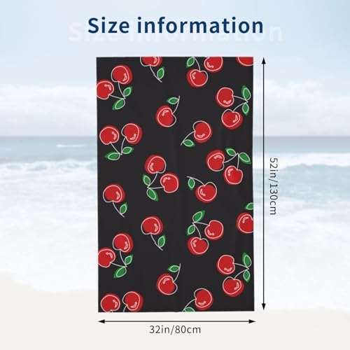 VOOHDDY Red Cherry Microfiber Beach Towel