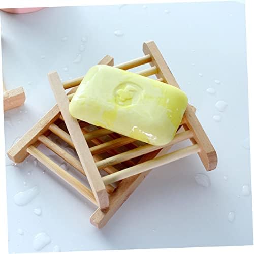 Alipis 6Pcs Wooden Soap Dish Tray Holder for Bathroom Kitchen