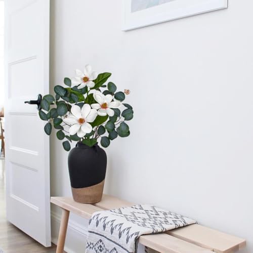 Briful 27in Artificial Eucalyptus Magnolia Greenery Bouquet 1
