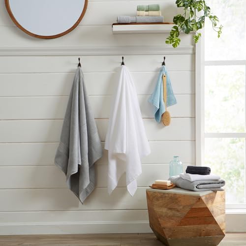 Great Bay Home Light Grey Bath Towel Set 6 Piece 1