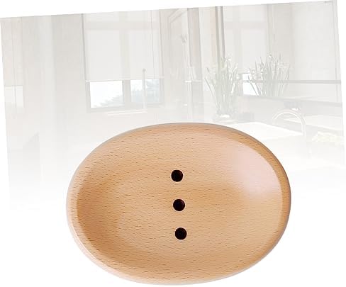 Zerodeko Wooden Soap Dish - Space-Saving Round or Oval Holder